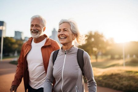 Healthy senior couple leading active lifestyle